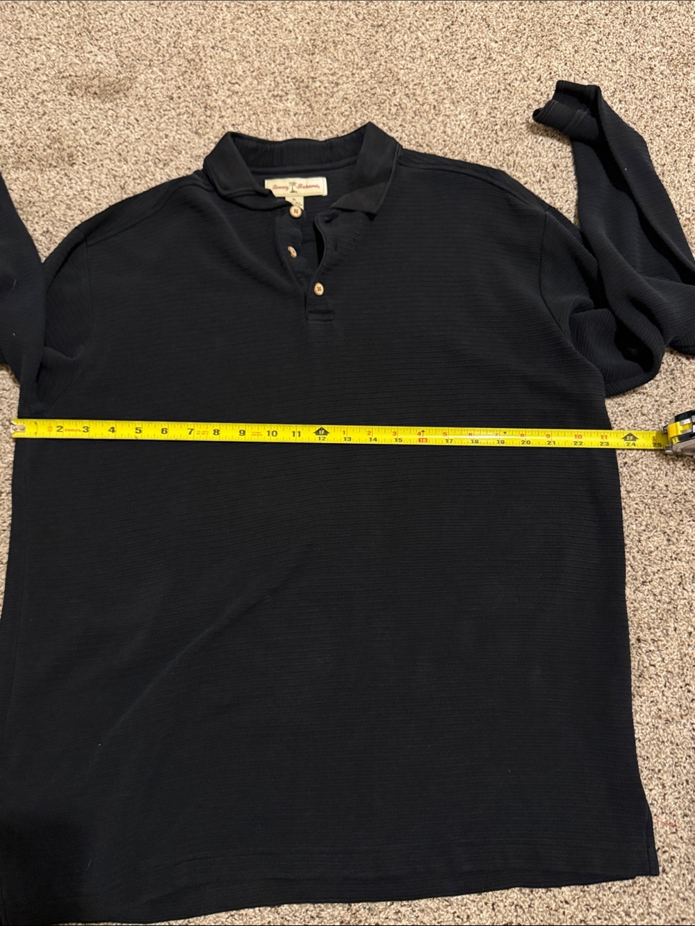 Tommy Bahama Black Long-Sleeve Henley size XL for men’s - Picture 5 of 6